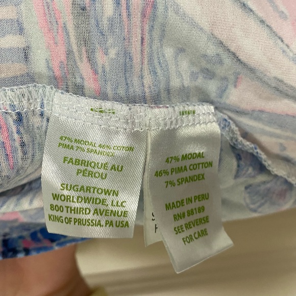 Lily Pulitzer pink blue sailboat seashell stretchy tank top - Picture 5 of 6